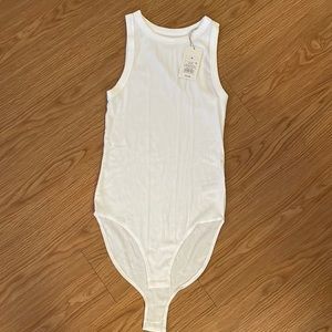 White crew beck tank bodysuit- NWT
